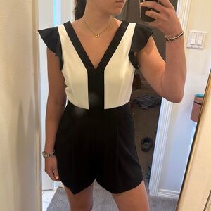 AQUA black and white romper!